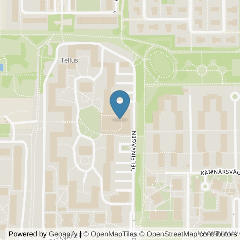 Map: location of Actic Lund, Delphinenbadet in Lund