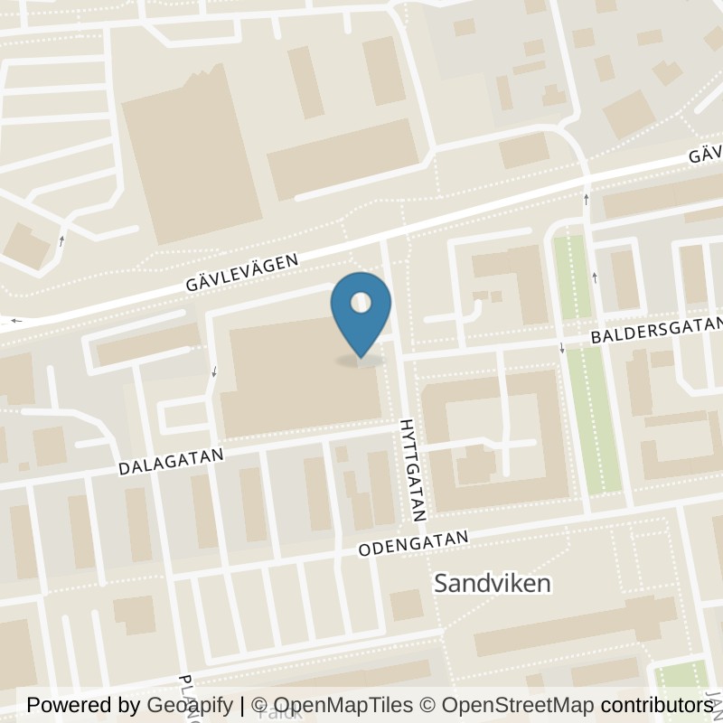 Map: location of Actic Sandviken City in Sandviken