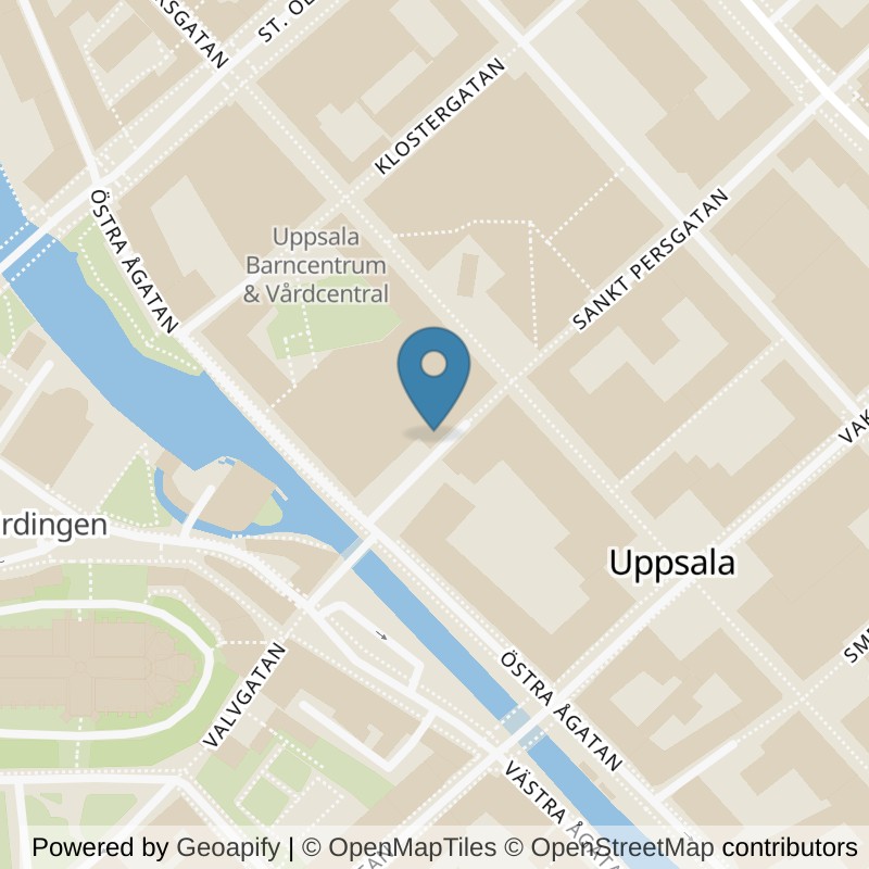 Map: location of Actic Uppsala, Centralbadet in Uppsala
