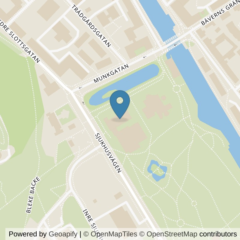 Map: location of Actic Uppsala, Svandammen in Uppsala