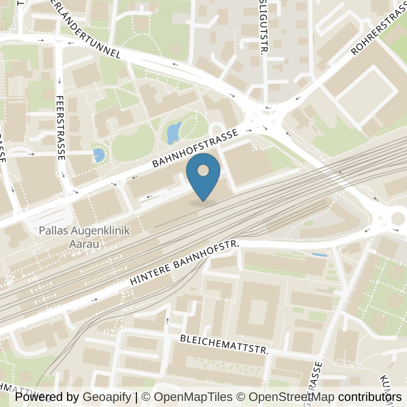 Map: location of ACTIV FITNESS Aarau Bahnhof in Aarau