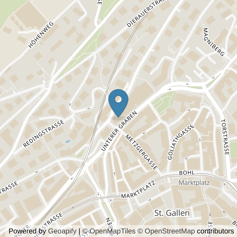 Map: location of ACTIV FITNESS St. Gallen Unterer Graben in St. Gallen