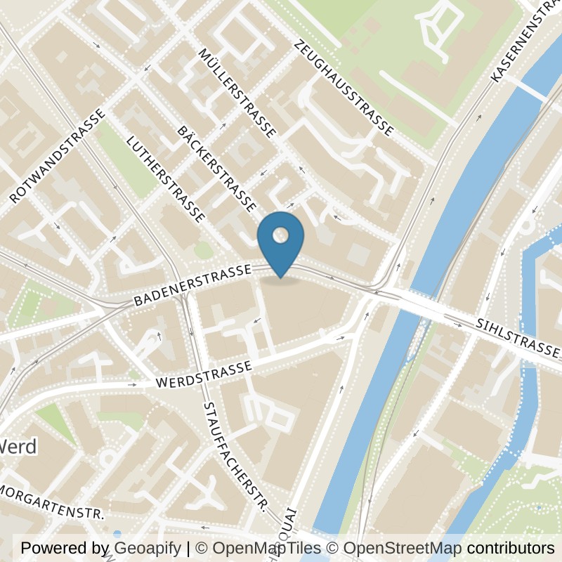 Map: location of ACTIV FITNESS Zürich Stauffacher in Zürich