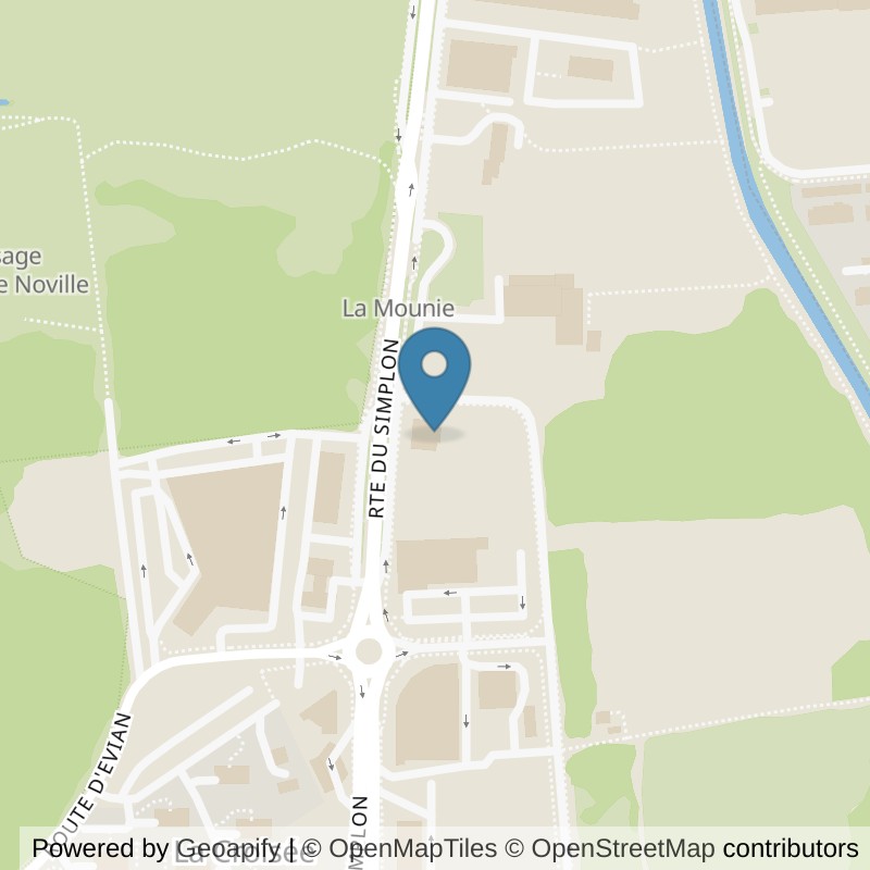 Map: location of Athletics Center in Noville