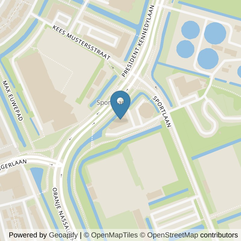 Map: location of Basic-Fit Alphen aan den Rijn Sportlaan 24/7 in Alphen aan den Rijn