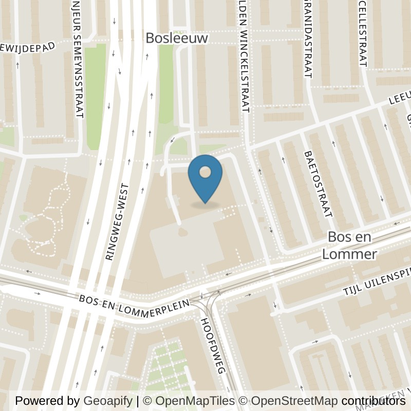 Map: location of Basic-Fit Amsterdam Bos en Lommerplein 24/7 in Amsterdam