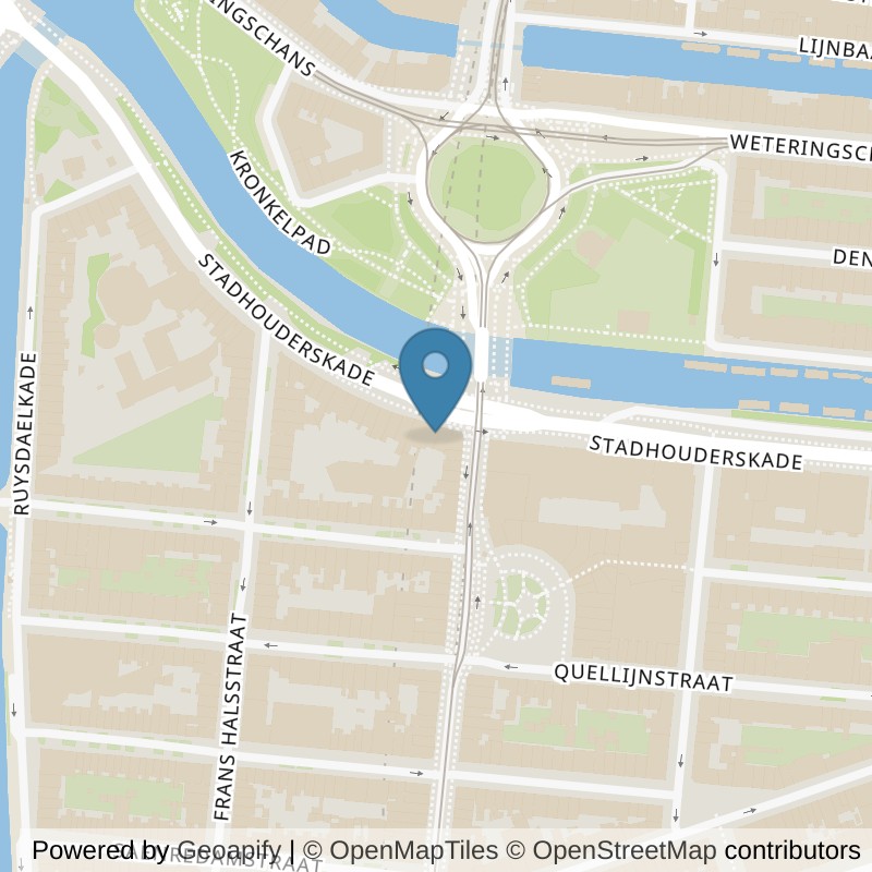 Map: location of Basic-Fit Amsterdam Stadhouderskade 24/7 in Amsterdam