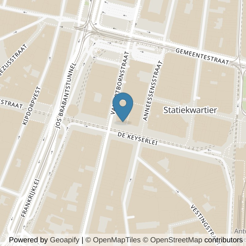 Map: location of Basic-Fit Antwerpen De Keyserlei in Antwerpen