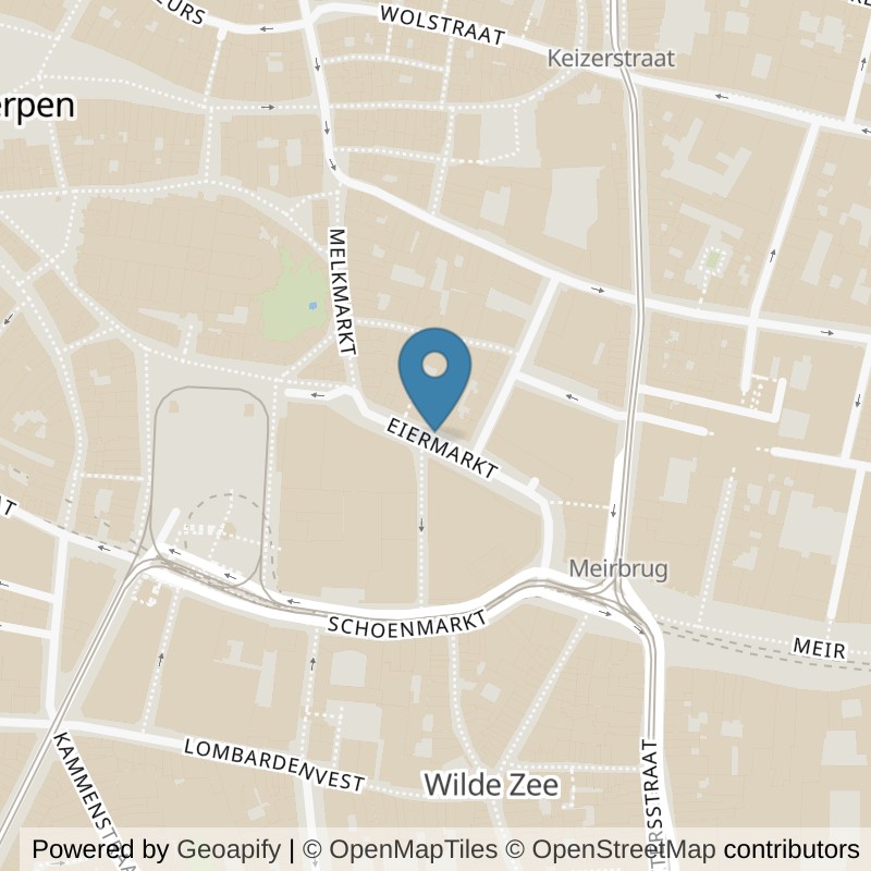 Map: location of Basic-Fit Antwerpen Eiermarkt in Antwerpen