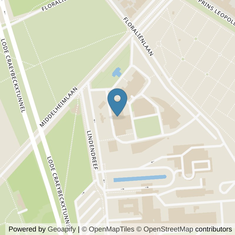 Map: location of Basic-Fit Antwerpen Middelheim 24/7 in Antwerpen