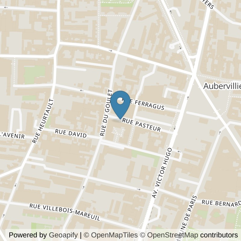 Map: location of Basic-Fit Aubervilliers Rue Pasteur in Aubervilliers