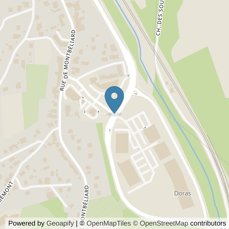 Map: location of Basic-Fit Bethoncourt Rue du Champ du Moulin 24/7 in Bethoncourt