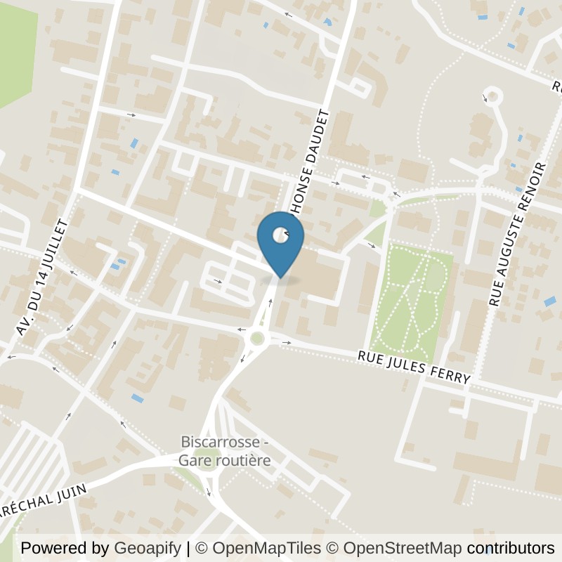 Map: location of Basic-Fit Biscarrosse Avenue Alphonse Daudet 236 in Biscarrosse