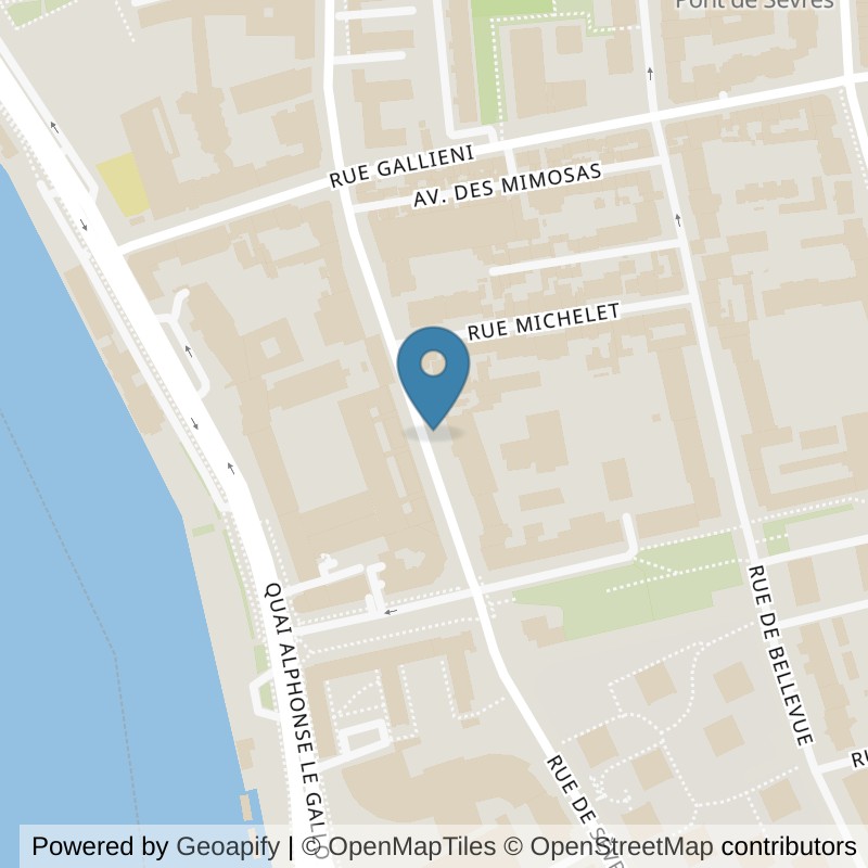 Map: location of Basic-Fit Boulogne-Billancourt 73-78 Rue de Sèvres 24/7 in Boulogne-Billancourt
