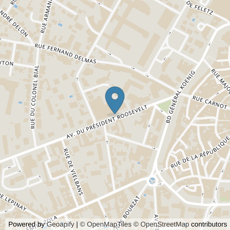 Map: location of Basic-Fit Brive-La-Gaillarde Avenue du Président Roosevelt 12 in Brive-la-Gaillarde