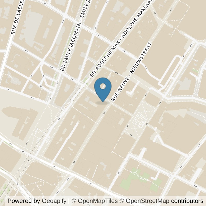 Map: location of Basic-Fit Brussels Rue Neuve 24/7 in Brussel