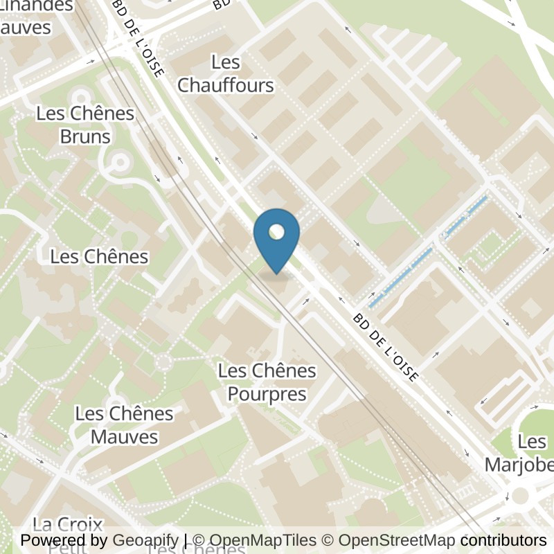 Map: location of Basic-Fit Cergy Rue des Chênes Pourpres 24/7 in Cergy