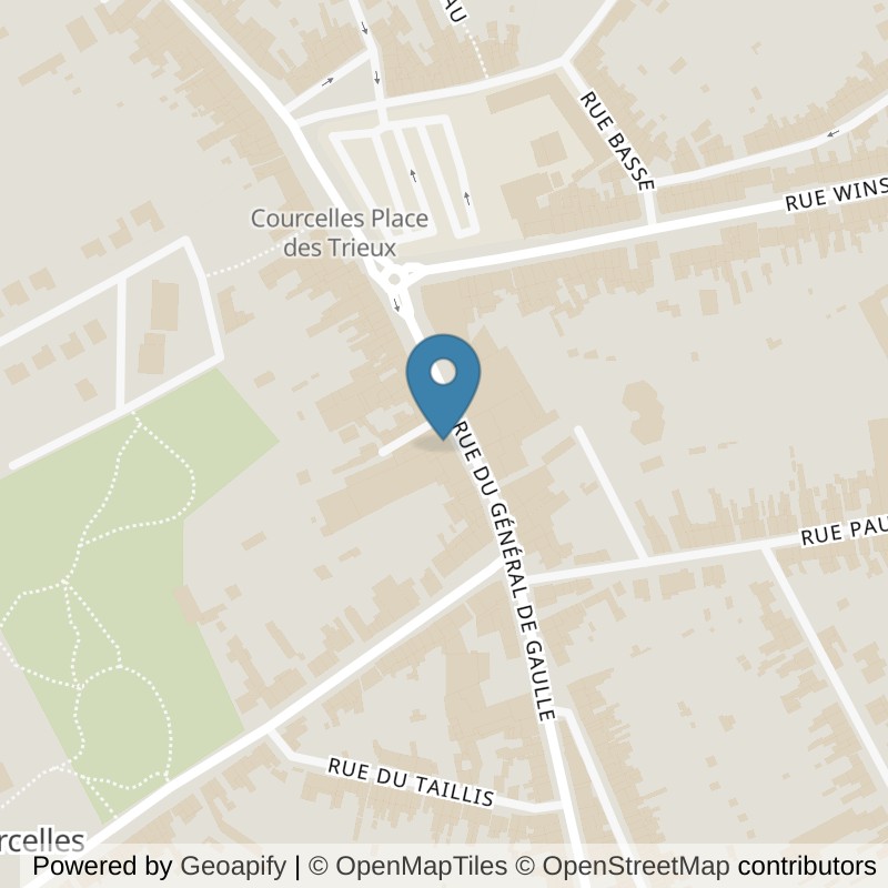 Map: location of Basic-Fit Courcelles Rue du General de Gaulle 24/7 in Courcelles