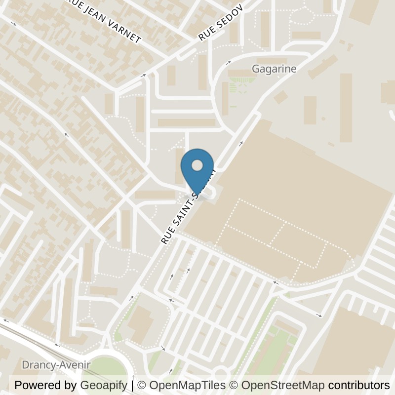 Map: location of Basic-Fit Drancy Rue Saint-Stenay - Centre Commercial Avenir in Drancy