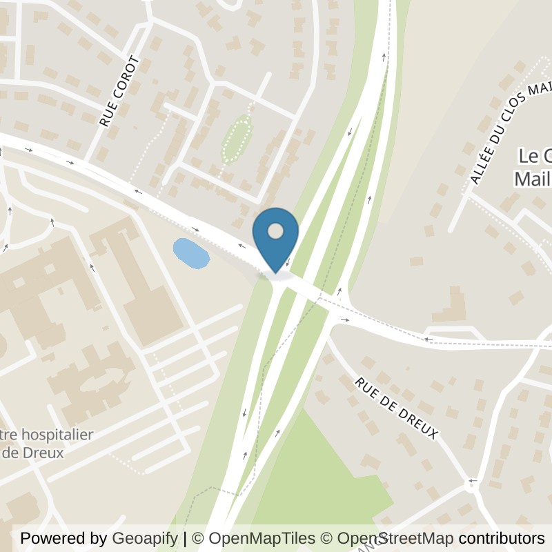 Map: location of Basic-Fit Dreux Avenue du Président Kennedy 24/7 in Dreux