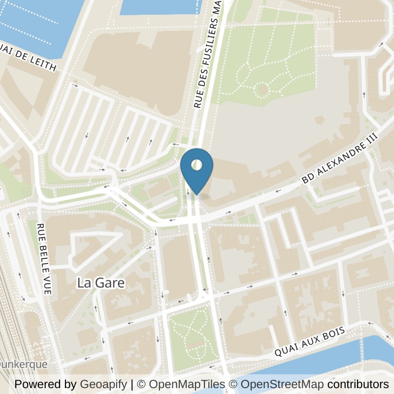 Map: location of Basic-Fit Dunkerque rue des Fusiliers Marins in Dunkerque