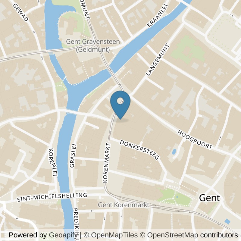 Map: location of Basic-Fit Gent Korenmarkt 24/7 in Gent