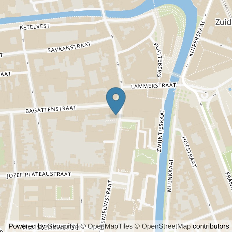 Map: location of Basic-Fit Gent Sint-Pietersnieuwstraat in Gent