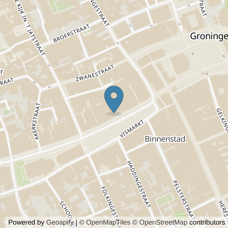 Map: location of Basic-Fit Groningen Vismarkt in Groningen