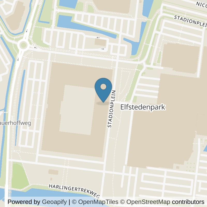Map: location of Basic-Fit Leeuwarden Stadionplein 24/7 in Leeuwarden