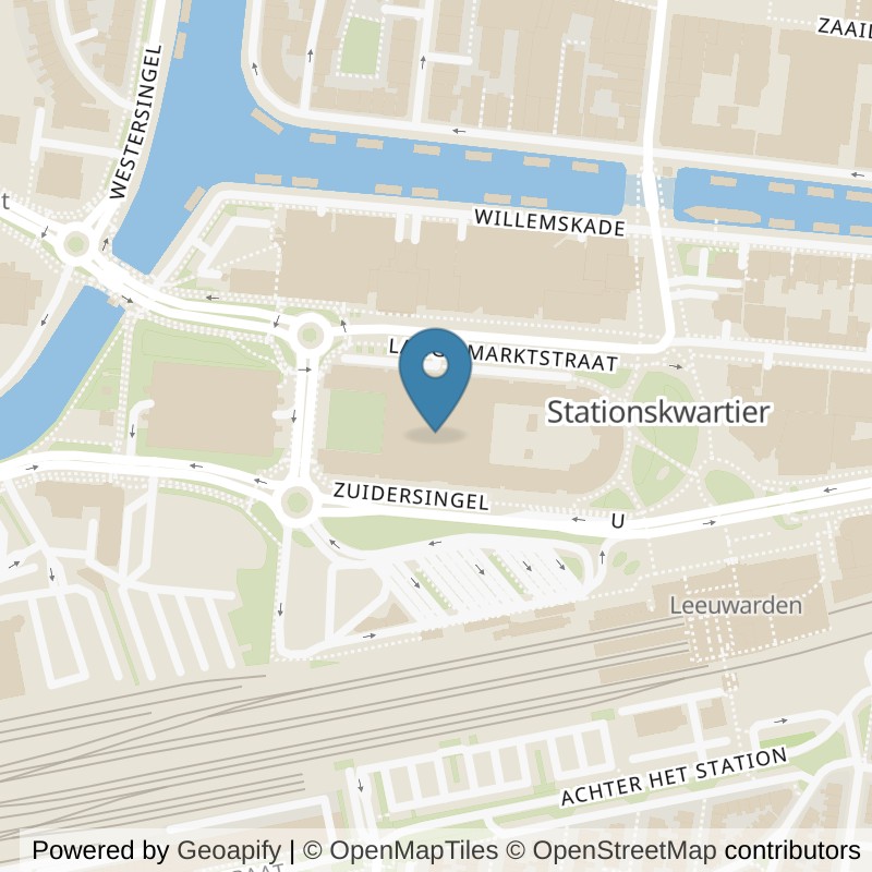 Map: location of Basic-Fit Leeuwarden Zuidersingel 24/7 in Leeuwarden