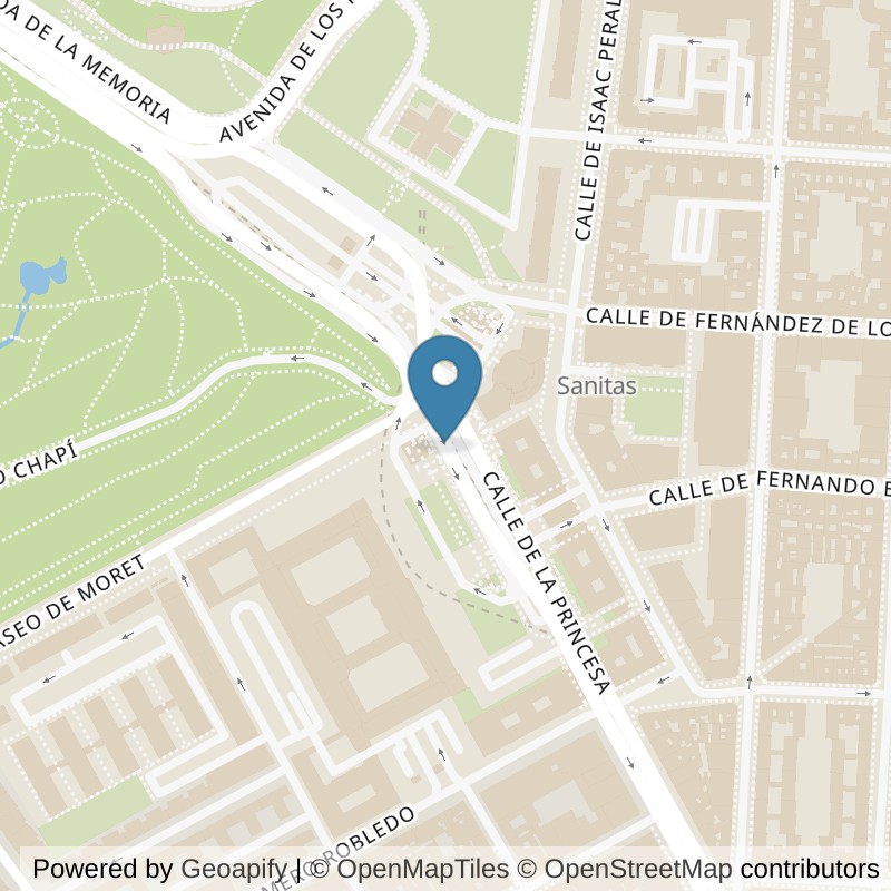 Map: location of Basic-Fit Intercambiador de Moncloa, C/ Princesa 89 Madrid in Madrid