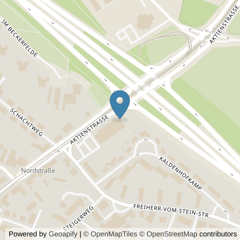 Map: location of Basic-Fit Mülheim-An-Der-Ruhr-Aktienstrasse-338 in Mülheim an der Ruhr
