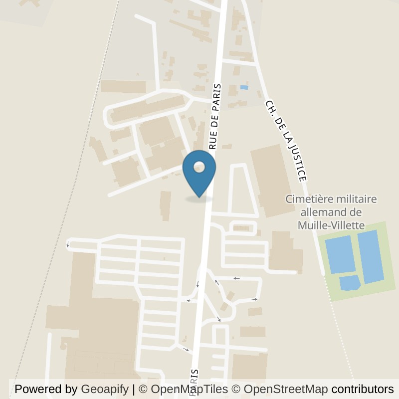Map: location of Basic-Fit Muille-Villette Rue de Paris in Muille-Villette