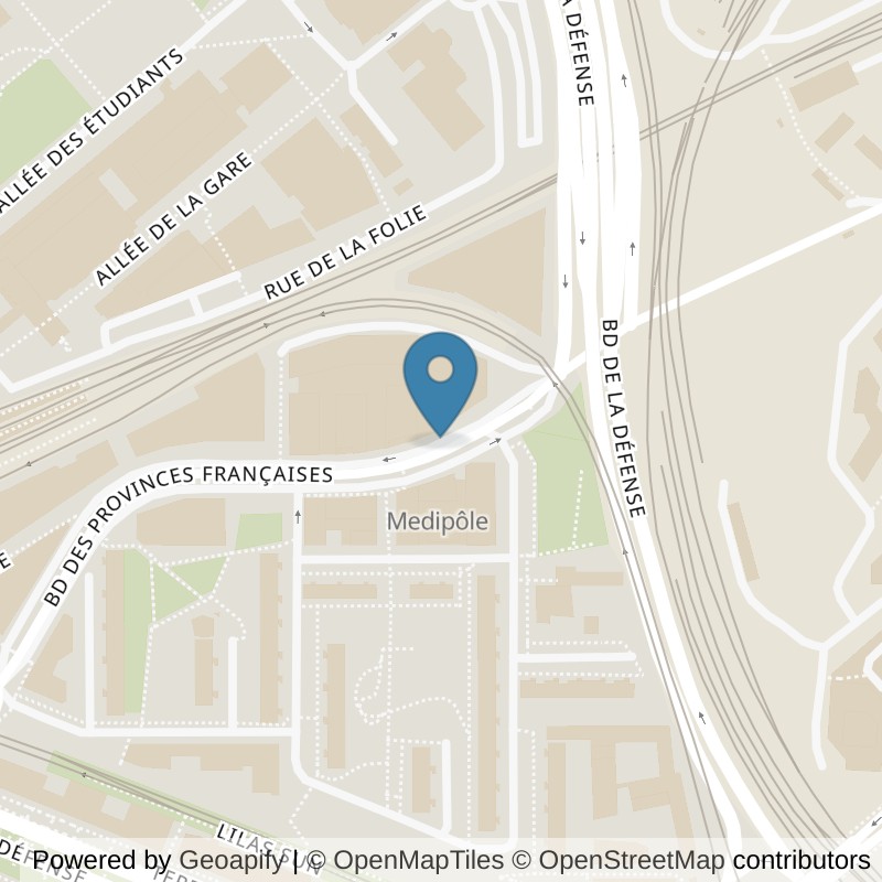 Map: location of Basic-Fit Nanterre Esplanade Patrice Chéreau / 675 Bd. des Provinces Francaises in Nanterre
