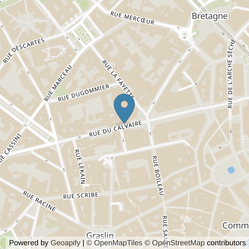 Map: location of Basic-Fit Nantes Rue du Calvaire 24/7 in Nantes