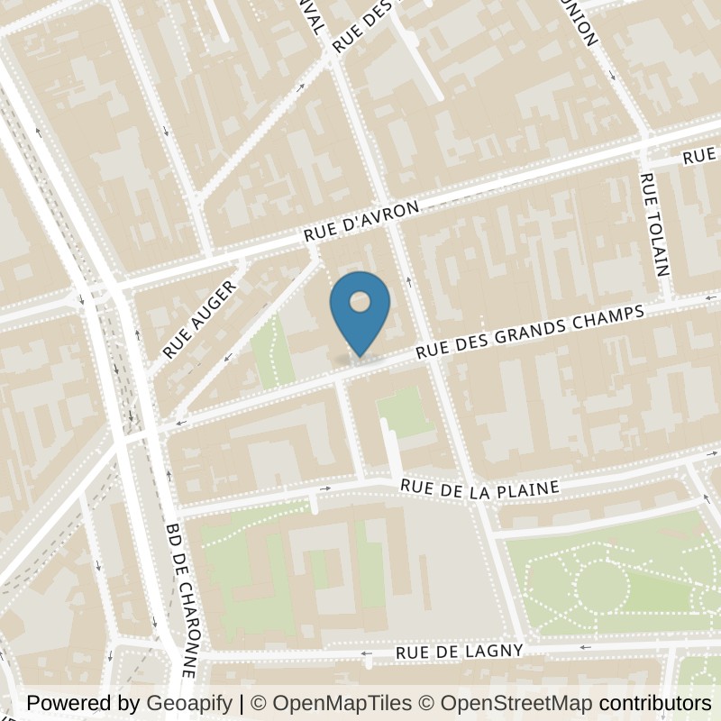 Map: location of Basic-Fit Paris Rue des Grands Champs 21 in Paris