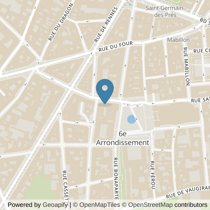 Map: location of Basic-Fit Paris rue du vieux Colombier in Paris