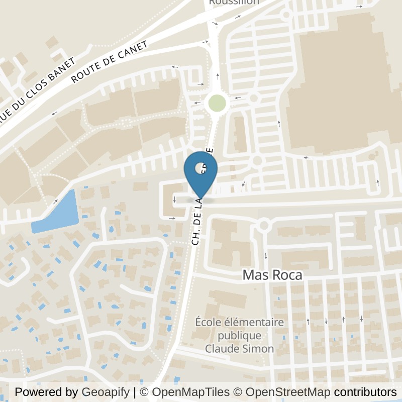 Map: location of Basic-Fit Perpignan Chemin de la Roseraie 24/7 in Perpignan