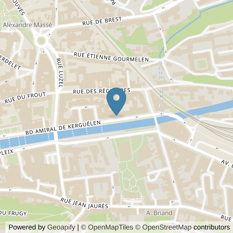 Map: location of Basic-Fit Quimper Boulevard Amiral de Kerguelen in Quimper