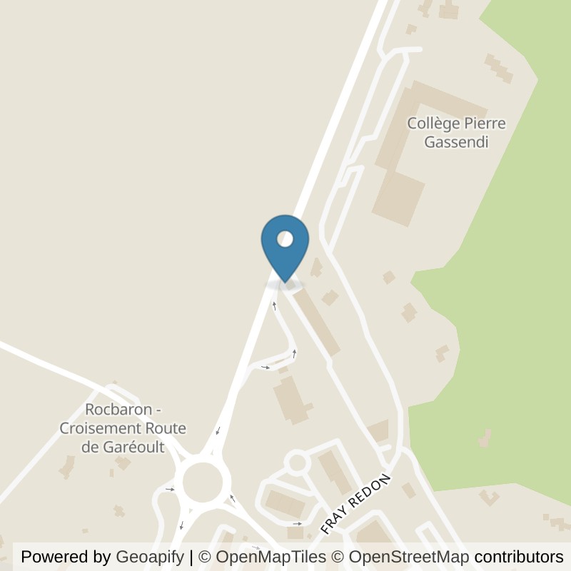 Map: location of Basic-Fit Rocbaron D43 Zac de Fray Redon 24/7 in Rocbaron