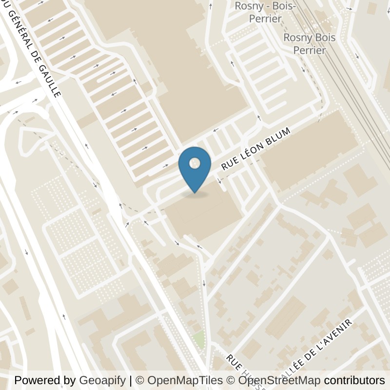 Map: location of Basic-Fit Rosny-sous-Bois Rue Léon Blum Centre d'Affaires Rosny 2 in Rosny-sous-Bois