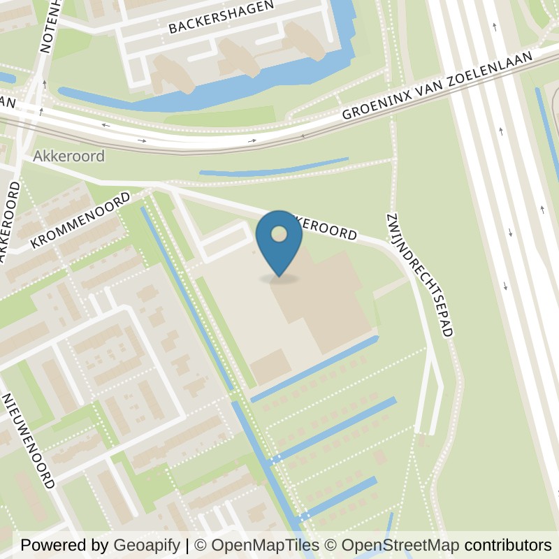Map: location of Basic-Fit Rotterdam Akkeroord 24/7 in Rotterdam