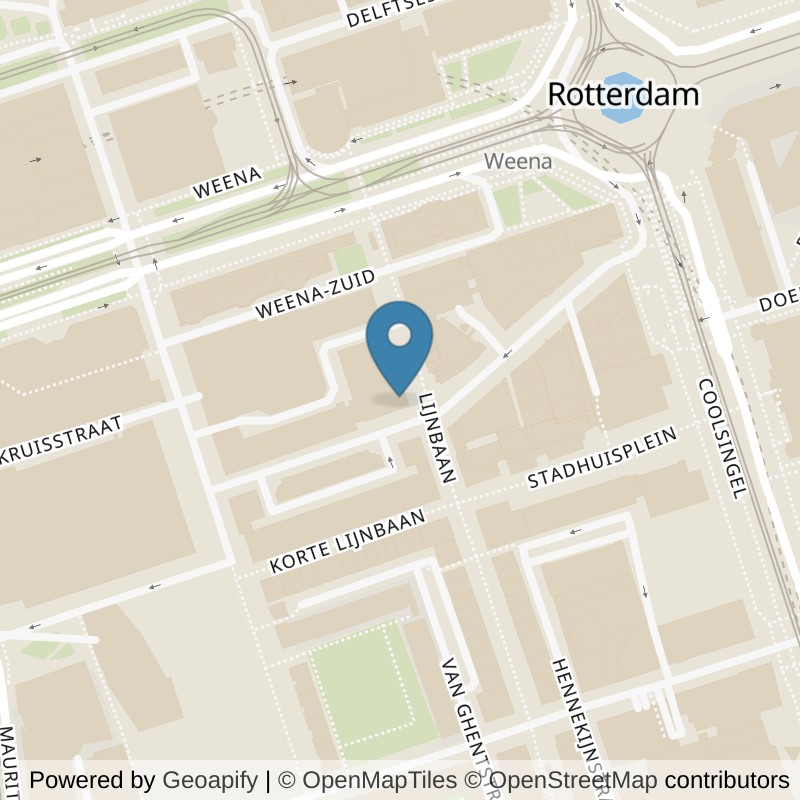 Map: location of Basic-Fit Rotterdam Lijnbaan 24/7 in Rotterdam