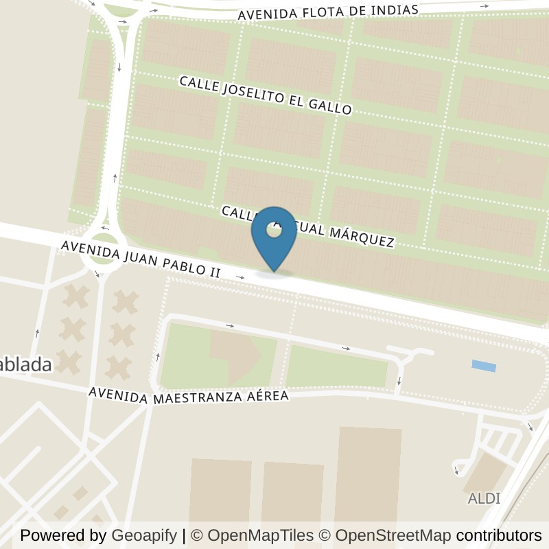 Map: location of Basic-Fit Avenida Juan Pablo II Sevilla in Sevilla