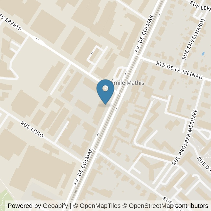 Map: location of Basic-Fit Strasbourg Avenue de Colmar in Strasbourg