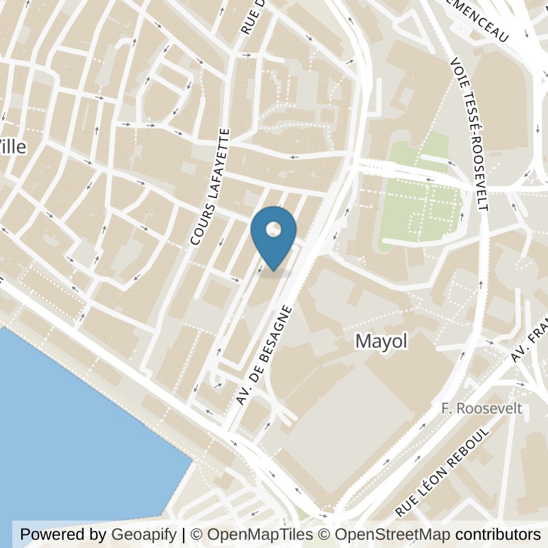 Map: location of Basic-Fit Toulon Rue du Mûrier in Toulon