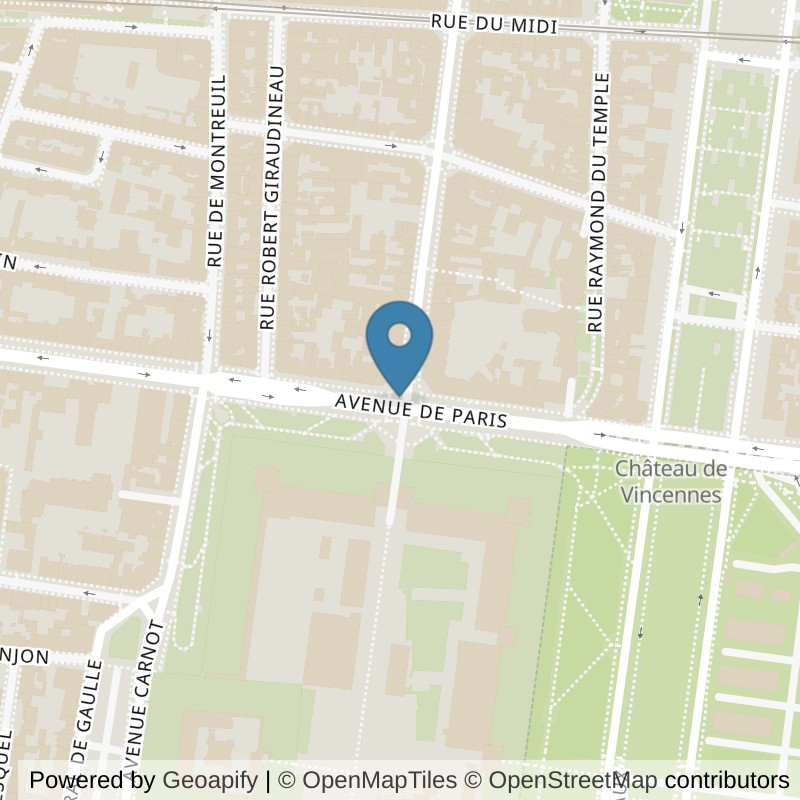 Map: location of Basic-Fit Vincennes 1bis Avenue du Château in Vincennes