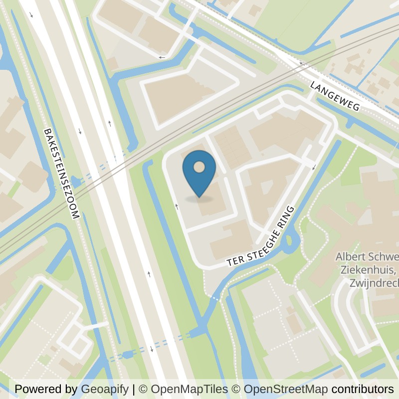 Map: location of Basic-Fit Zwijndrecht Ter Steeghe Ring 24/7 in Zwijndrecht