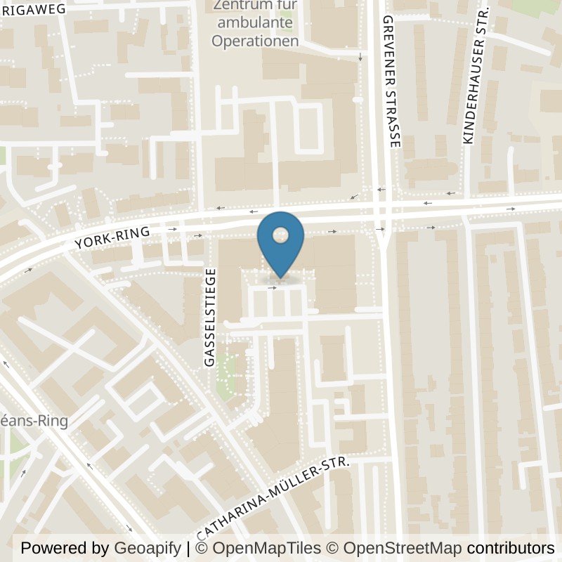 Map: location of beneFit Münster York-Center in Münster