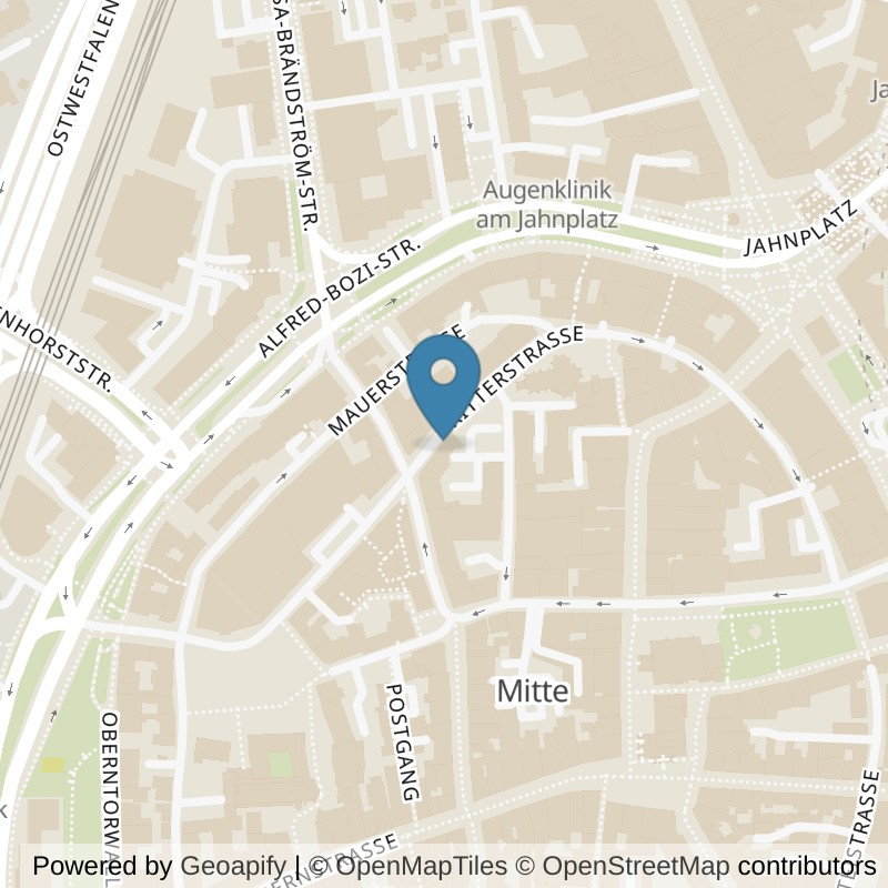 Map: location of Bionic Sport Bielefeld Ritterstraße in Bielefeld